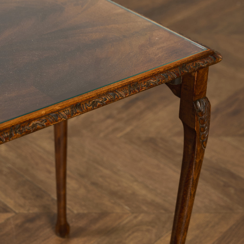 英国 クラシック ガラストップ ネストテーブル