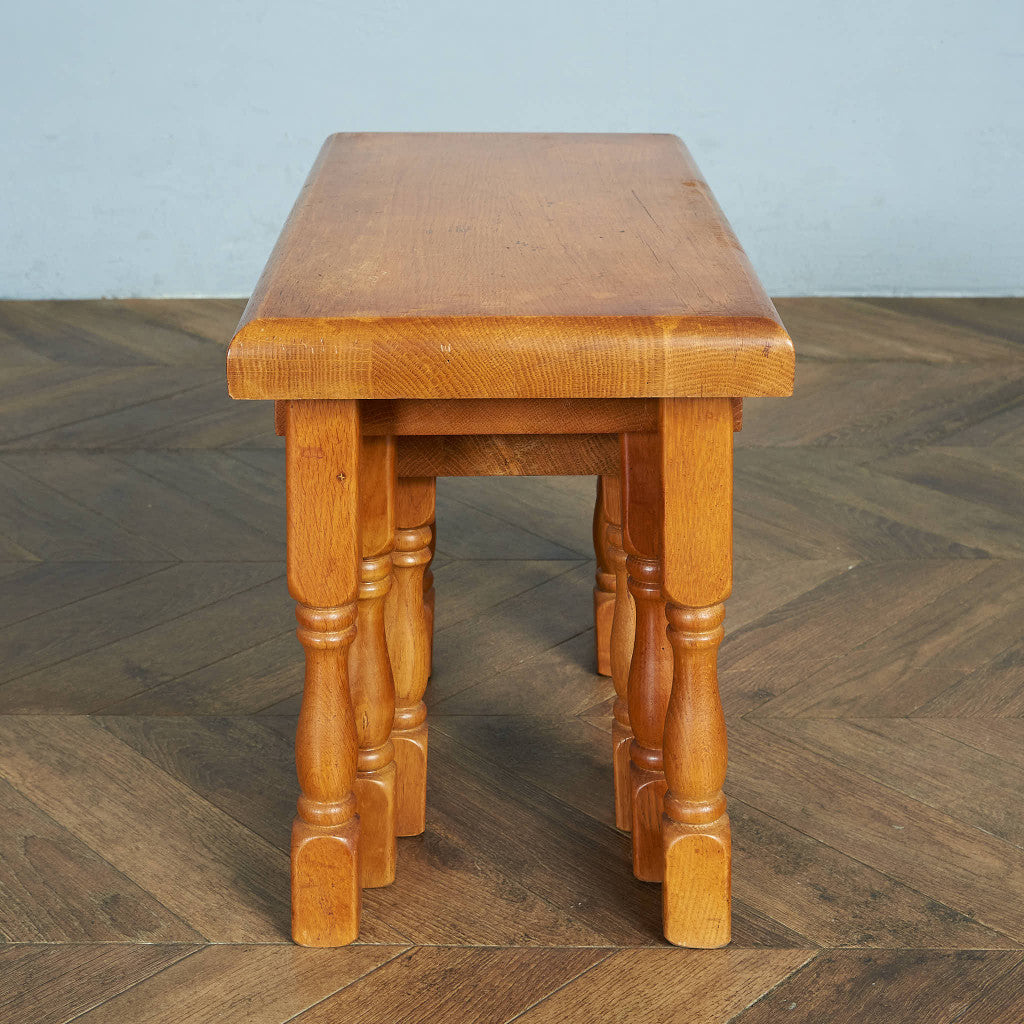 Dutch solid oak nesting table #85389