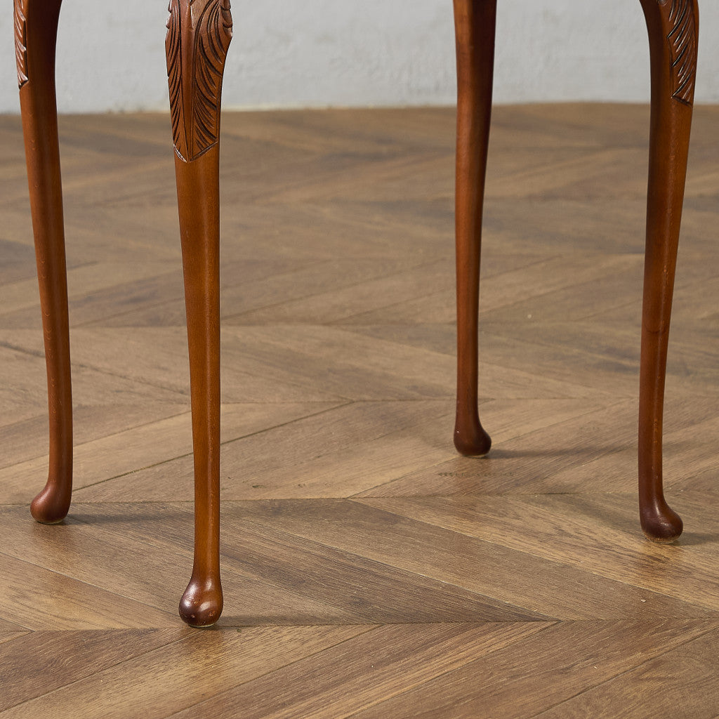 英国 クラシック ガラストップ ネストテーブル