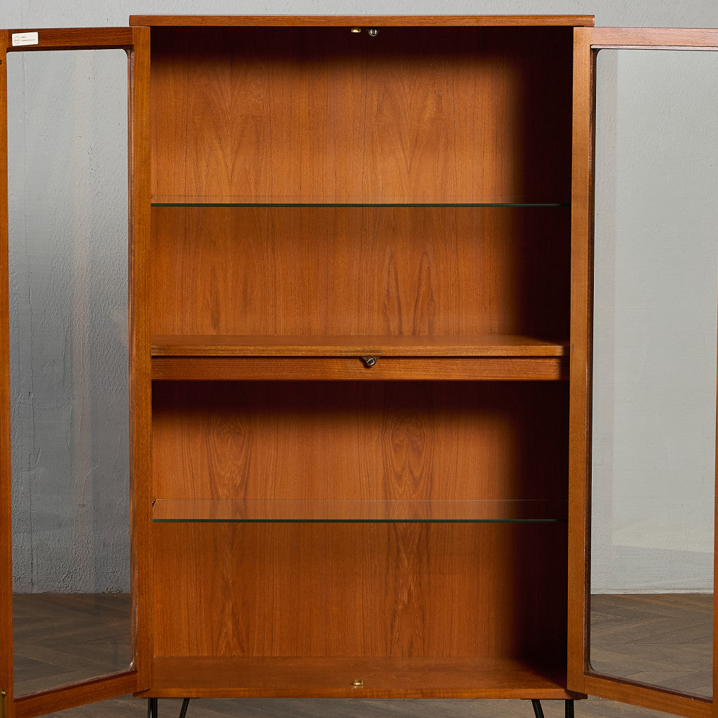 Fresco ガラス ブックケース カスタム アイアン ヘアピンレッグ