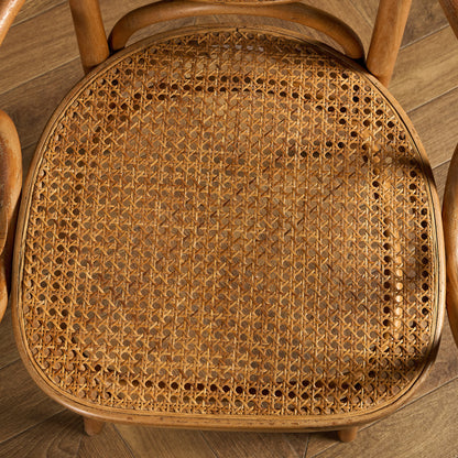 籐張り ベントウッドアームチェア (207) ダイニングチェア