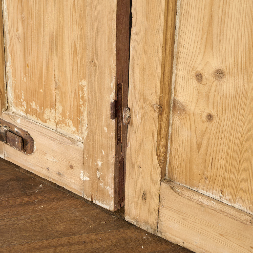 英国 アンティーク 両開き 鉄格子 ウッド ドア 2点セット