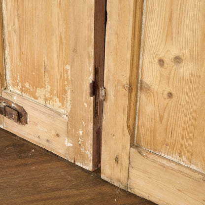 英国 アンティーク 両開き 鉄格子 ウッド ドア 2点セット