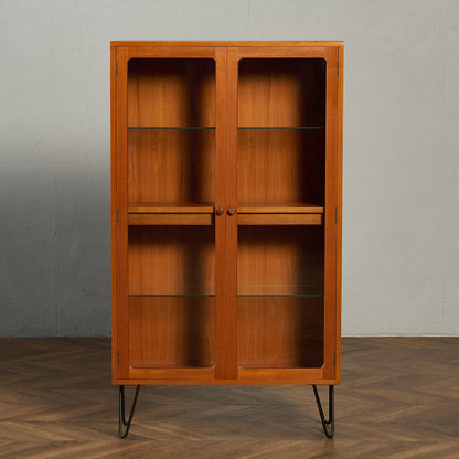 Fresco ガラス ブックケース カスタム アイアン ヘアピンレッグ