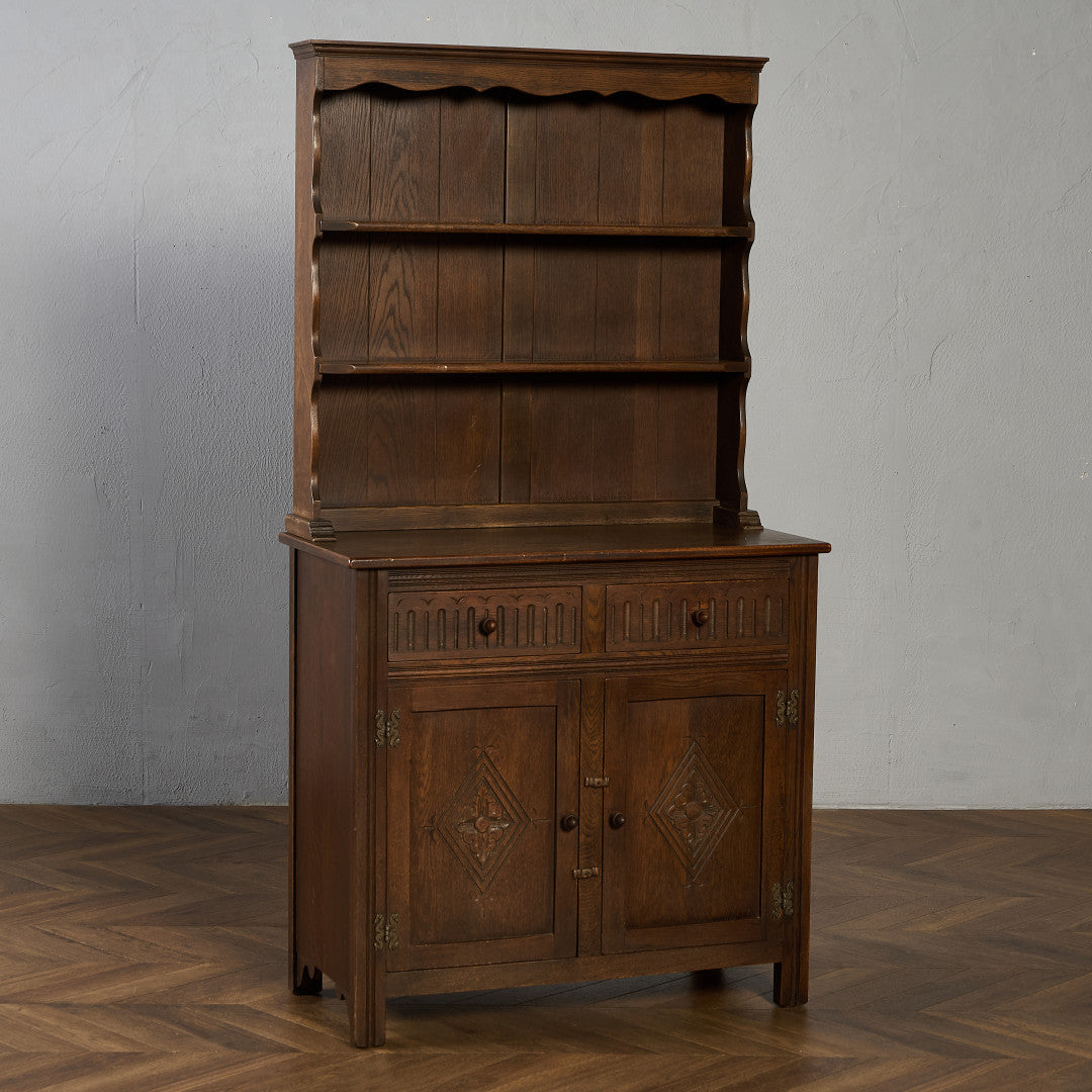 オーク材 ウェルシュドレッサー 食器棚