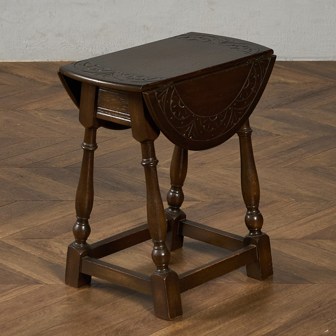 英国 クラシック ターントップ ドロップリーフ サイドテーブル