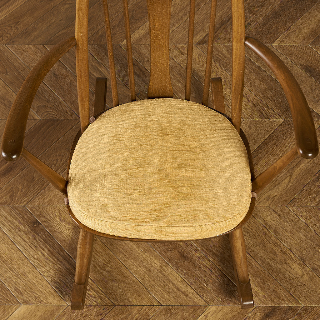 ヴィンテージ スワンバック ロッキングチェア ラウンド型メタルラベル