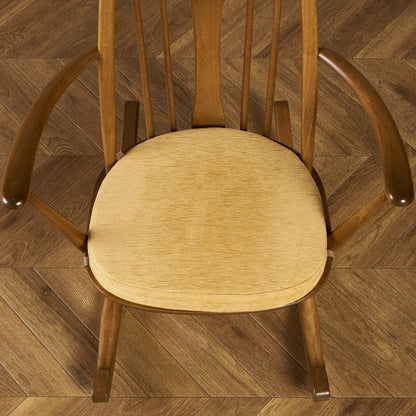 ヴィンテージ スワンバック ロッキングチェア ラウンド型メタルラベル