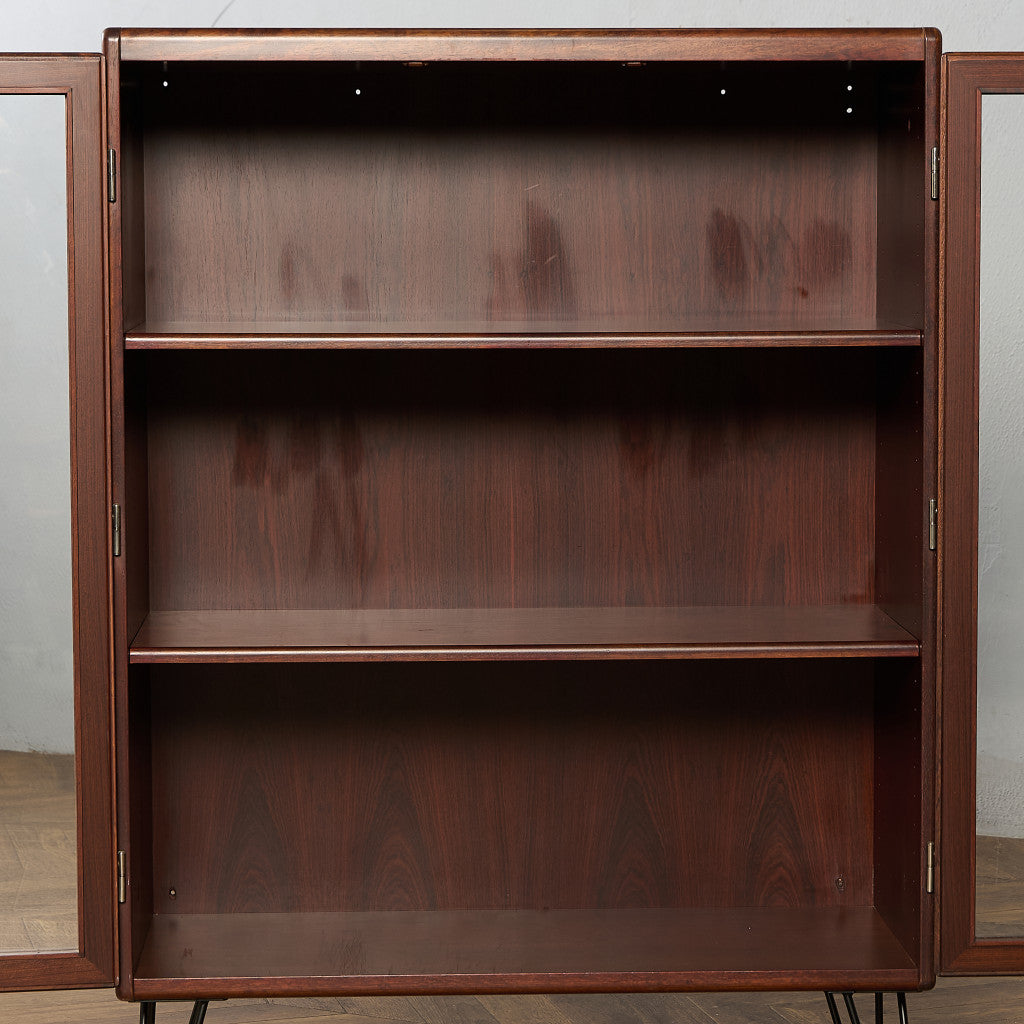 デンマーク ヴィンテージ ブックケース カスタム アイアンヘアピンレッグ