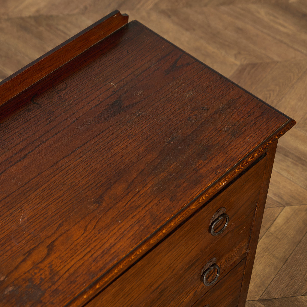 英国 クラシック オーク材 3段チェスト