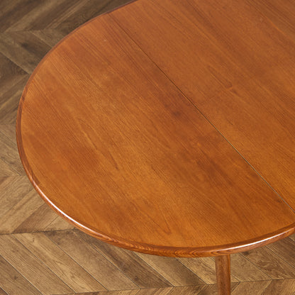 エクステンション ラウンド ダイニングテーブル 天板再塗装済み