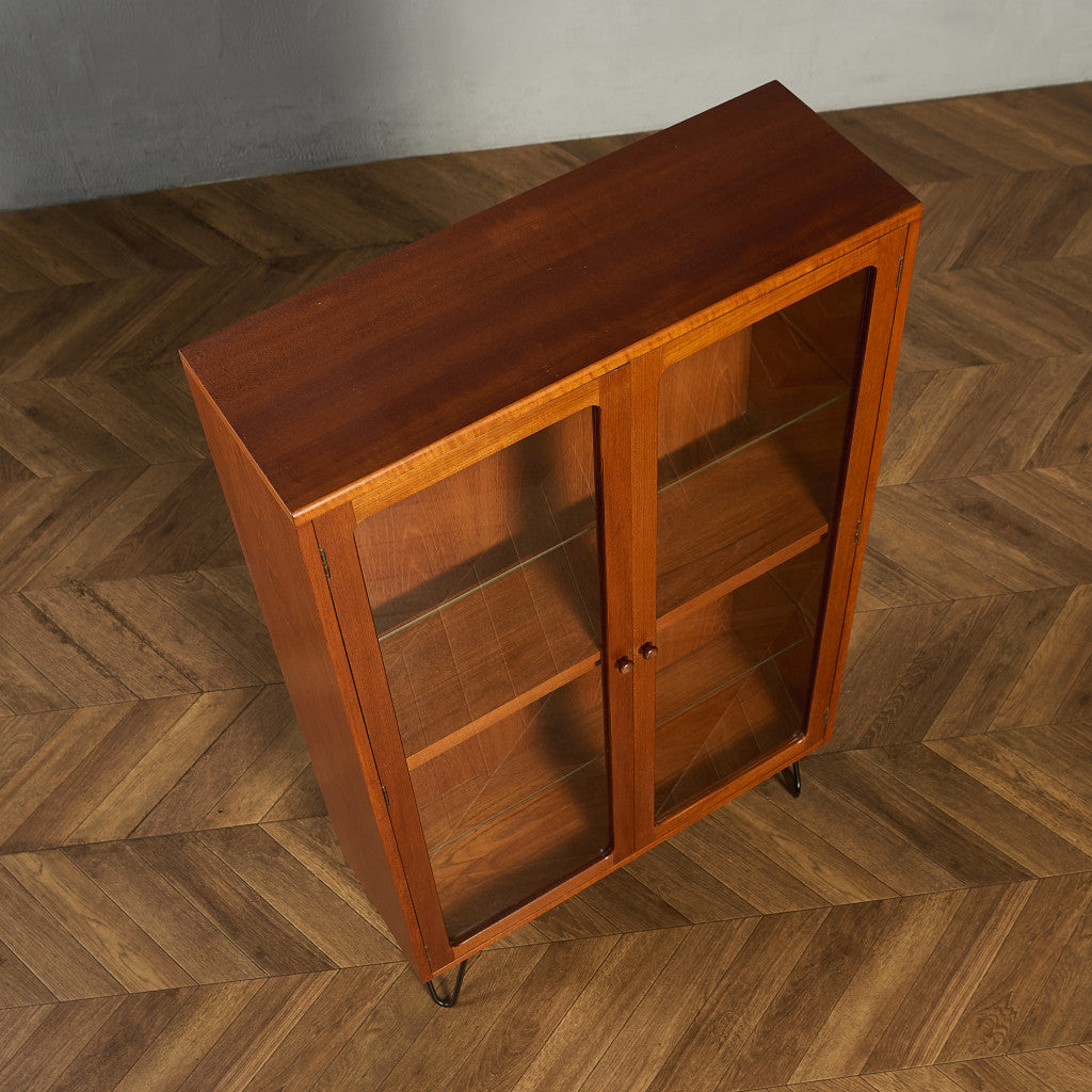 Fresco ガラス ブックケース カスタム アイアン ヘアピンレッグ