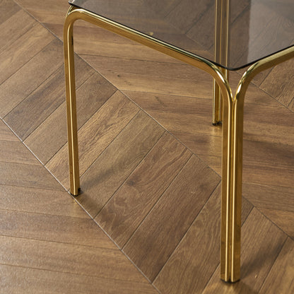 イギリス ヴィンテージ スモーク ガラストップ ネストテーブル #97788