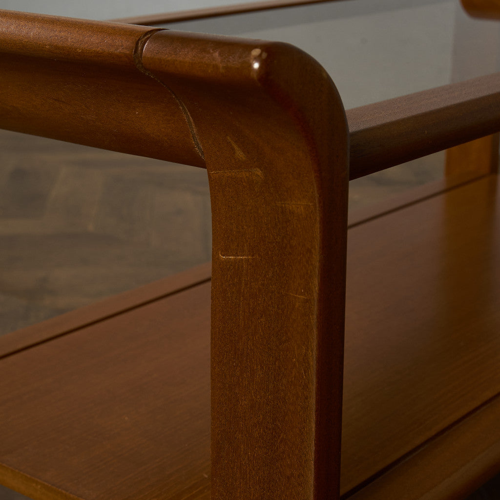 英国 ヴィンテージ スモーク ガラストップ コーヒーテーブル センターテーブル