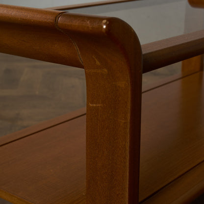 英国 ヴィンテージ スモーク ガラストップ コーヒーテーブル センターテーブル