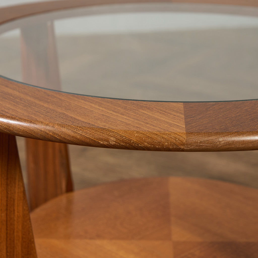 英国 ヴィンテージ ガラストップ コーヒーテーブル