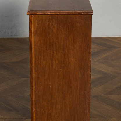 英国 ヴィンテージ ナロー ガラス ブックケース 食器棚