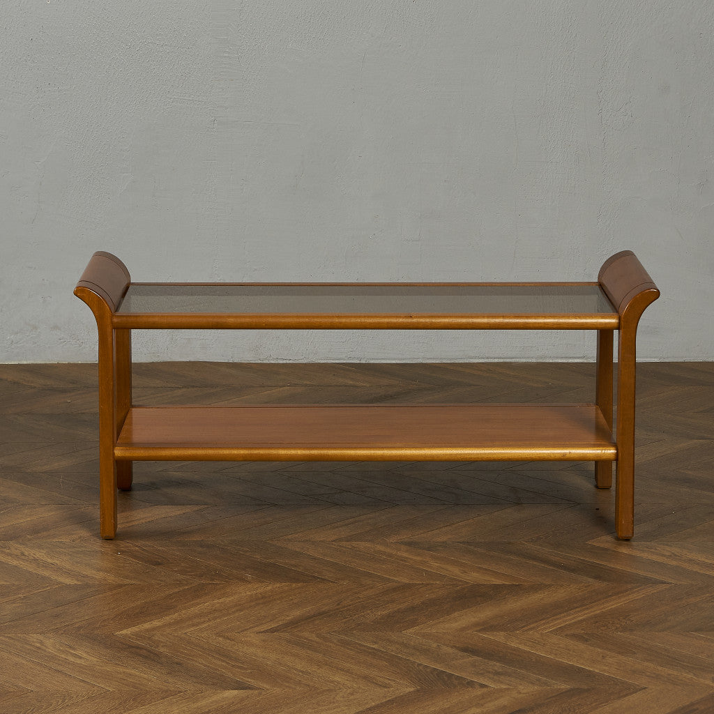 英国 ヴィンテージ スモーク ガラストップ コーヒーテーブル センターテーブル