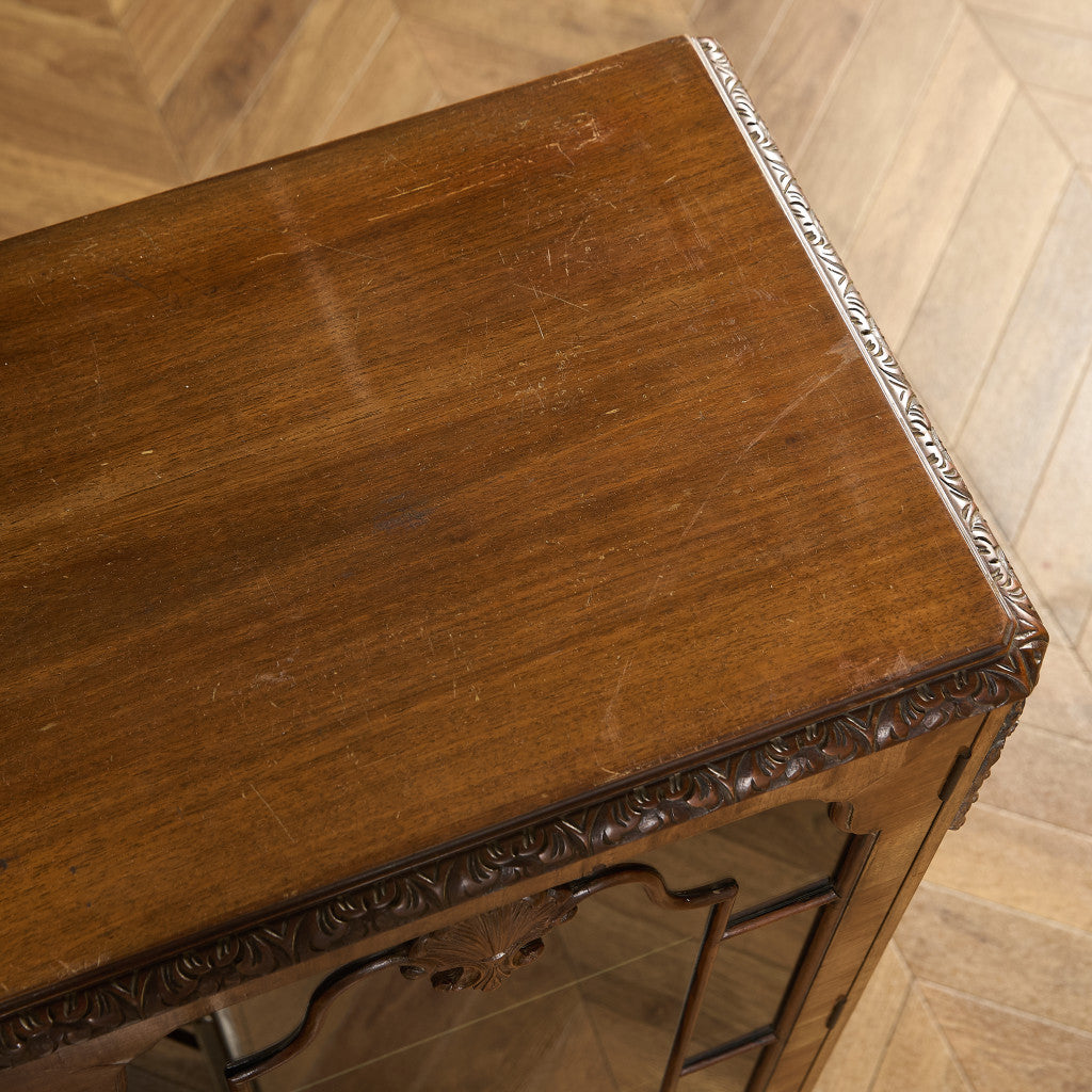 英国 クラシック ウォールナット ブックケース 食器棚