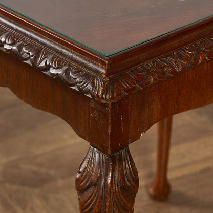 英国 クラシック ガラストップ ネストテーブル