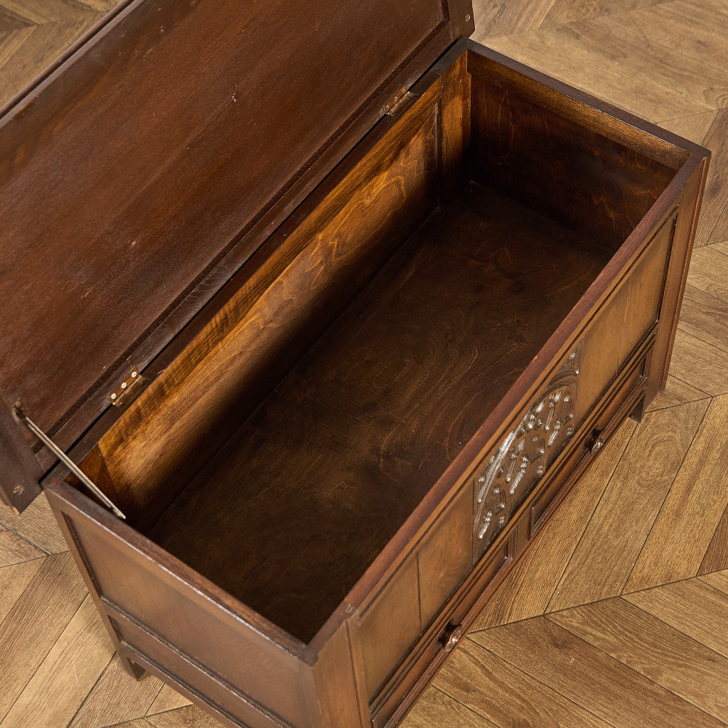 英国 クラシック オーク材 ブランケットボックス