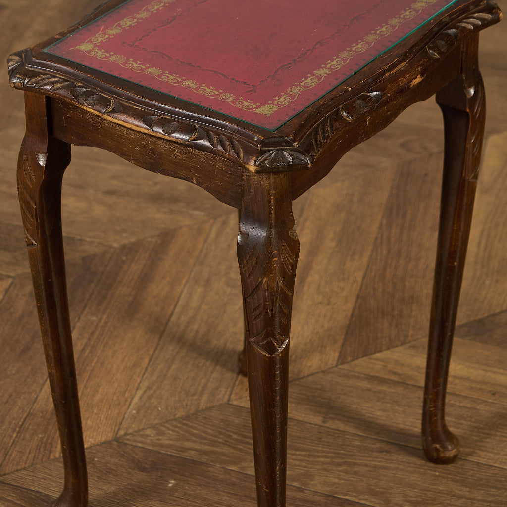 英国 クラシック ガラストップ ネストテーブル