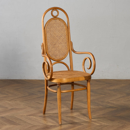 籐張り ベントウッドアームチェア (207) ダイニングチェア