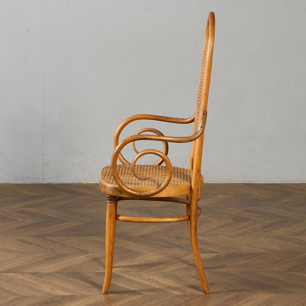 籐張り ベントウッドアームチェア (207) ダイニングチェア
