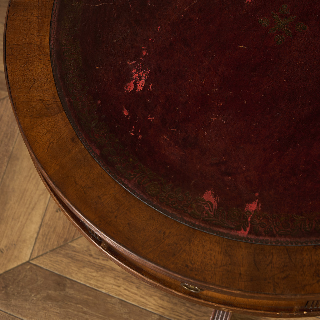 英国 クラシック リージェンシー 様式 ドラムテーブル