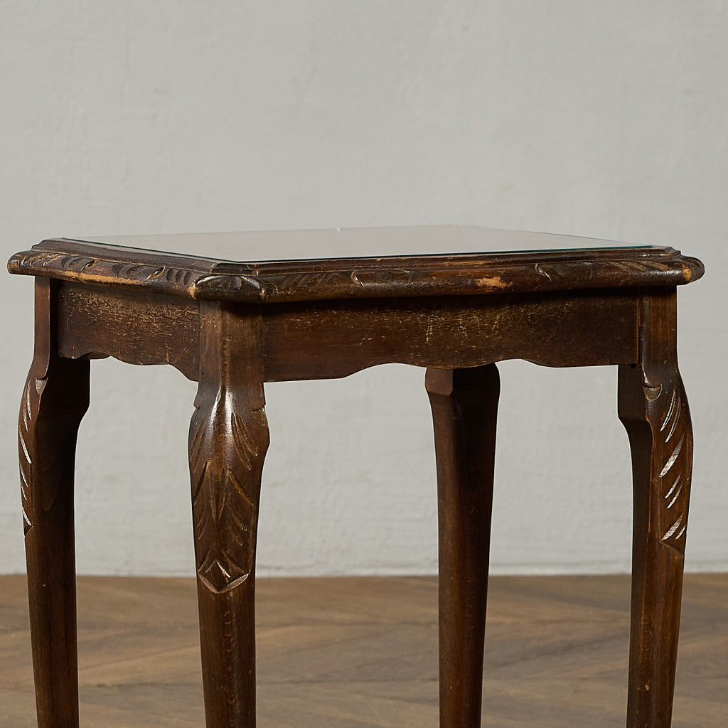 英国 クラシック ガラストップ ネストテーブル