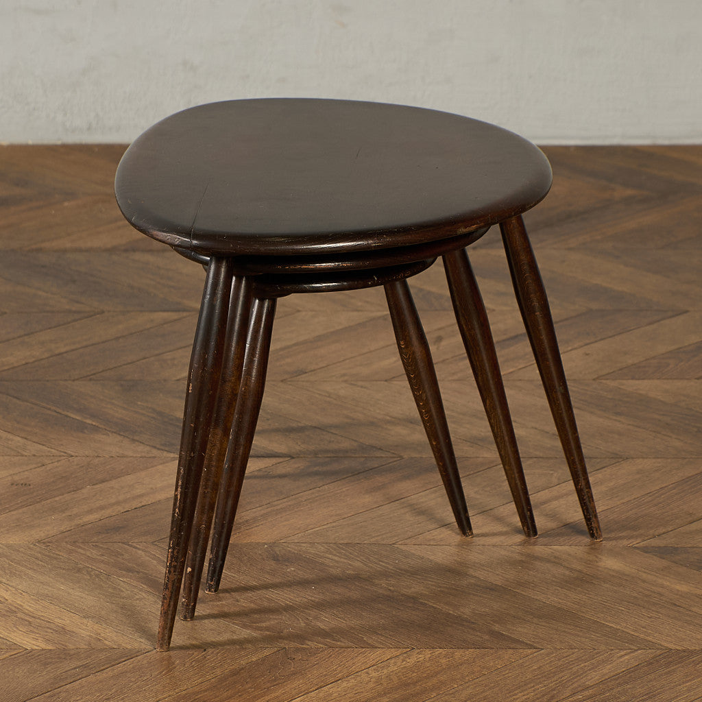 ヴィンテージ ネストテーブル ぺブルテーブル ブルーラベル