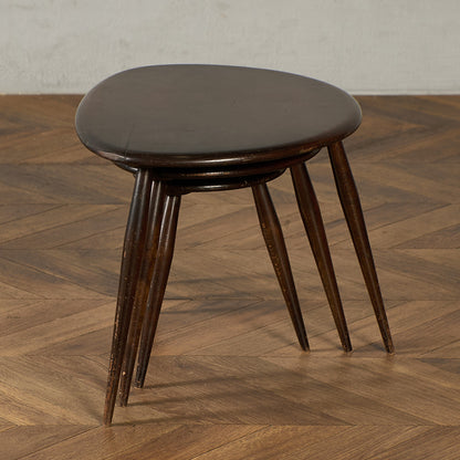 ヴィンテージ ネストテーブル ぺブルテーブル ブルーラベル