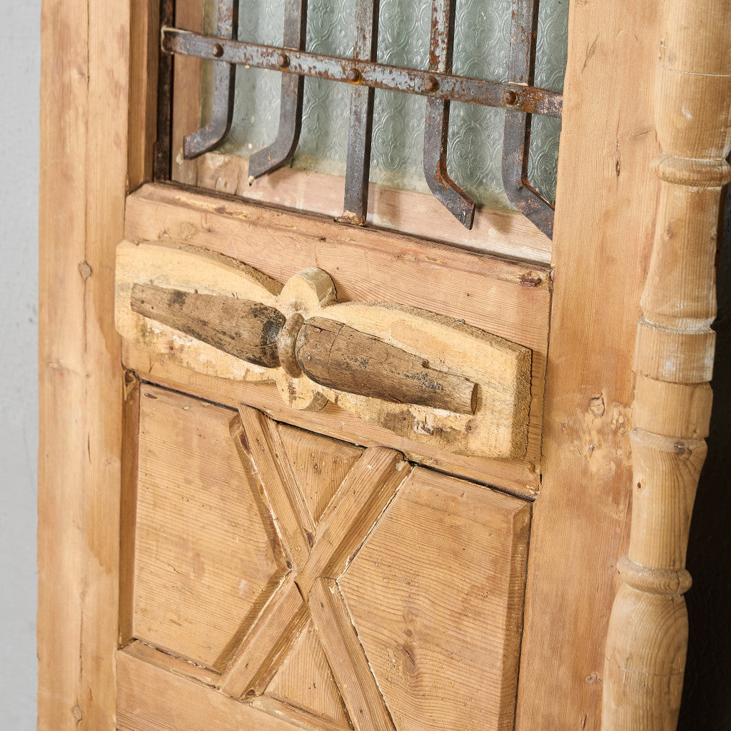 英国 アンティーク 両開き 鉄格子 ウッド ドア 2点セット