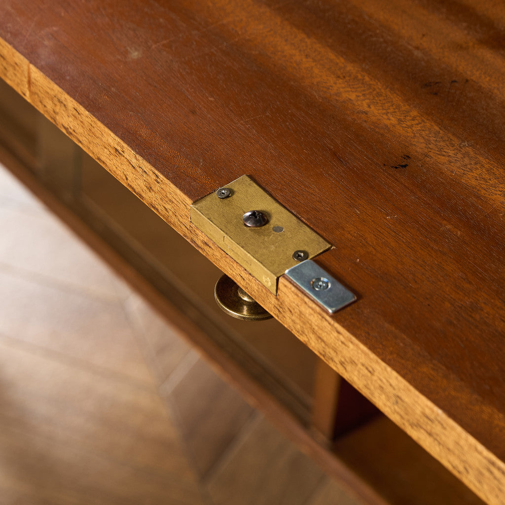 ヴィンテージ ナロー ガラスキャビネット ブックケース