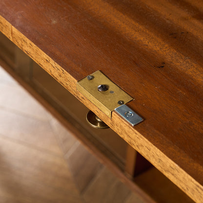 ヴィンテージ ナロー ガラスキャビネット ブックケース