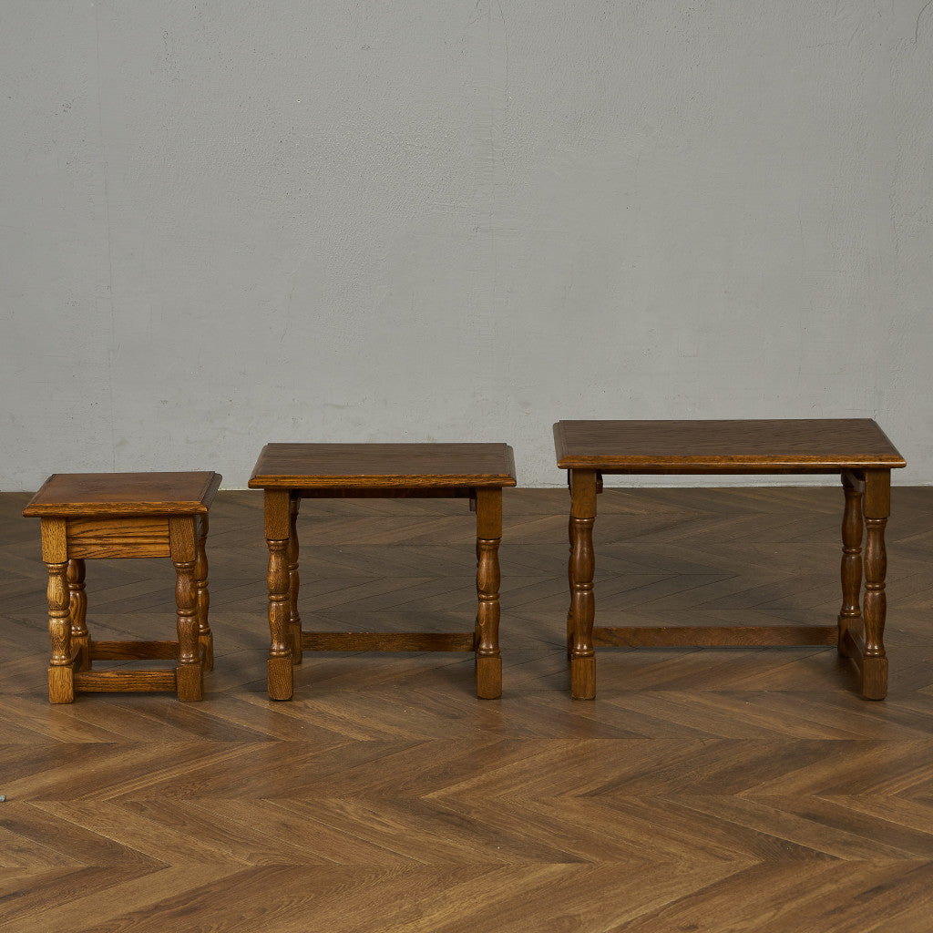 英国 クラシック オーク材 ネストテーブル #89838