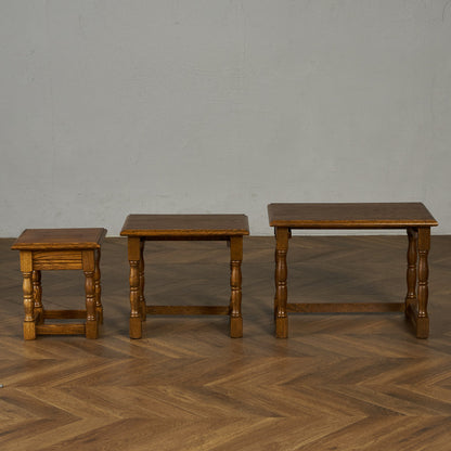 英国 クラシック オーク材 ネストテーブル #89838
