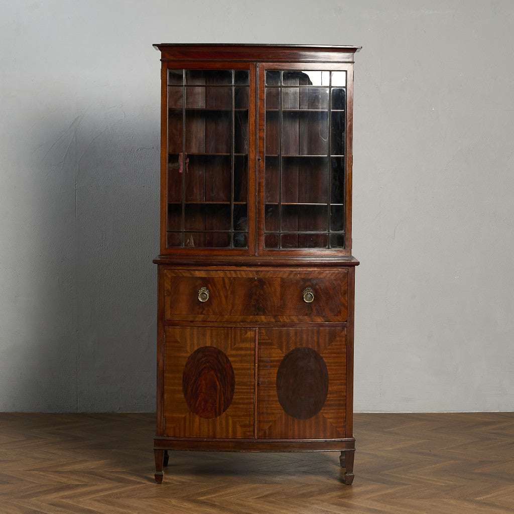 英国 アンティーク ビューロー ブックケース