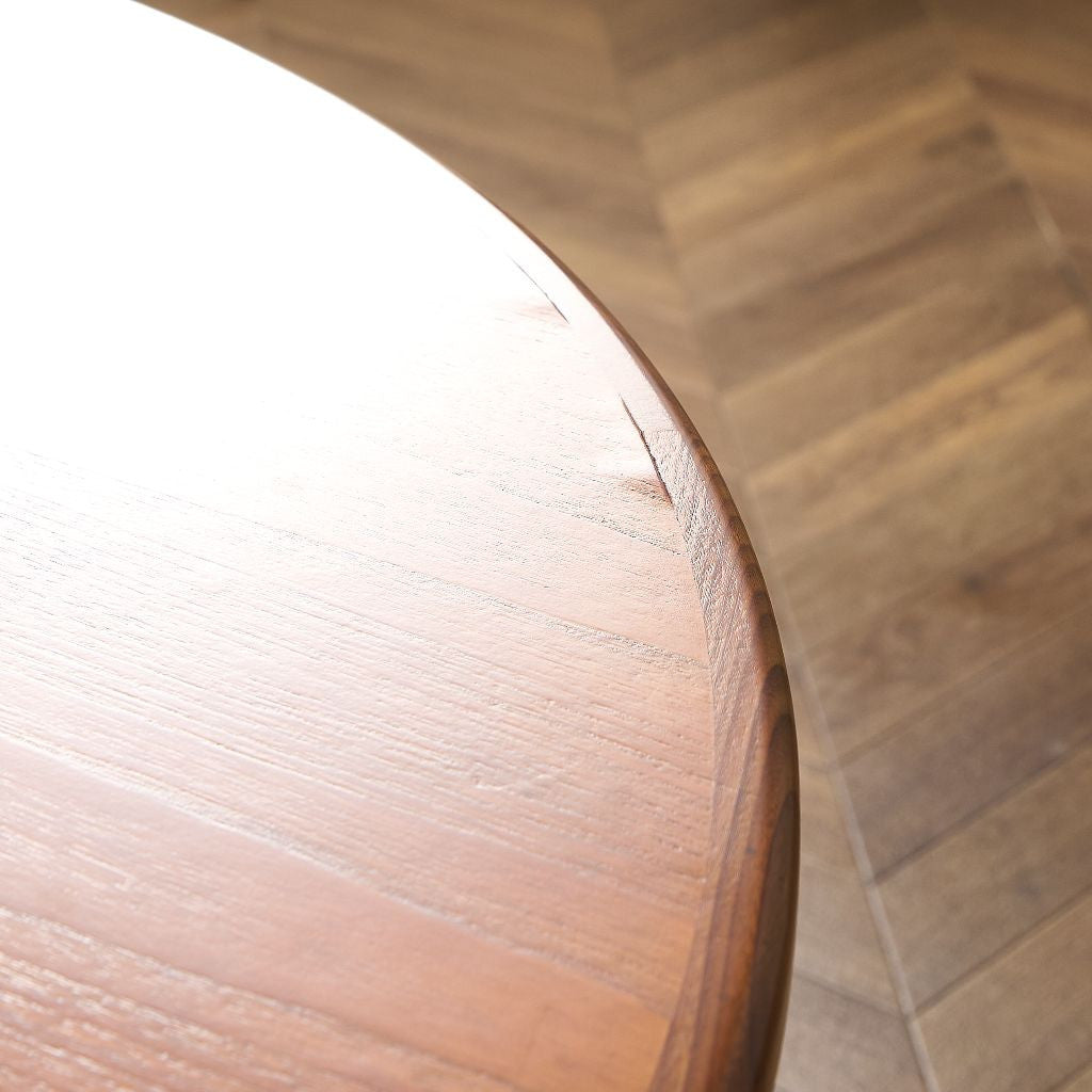 エクステンション ラウンド ダイニングテーブル 天板再塗装済み