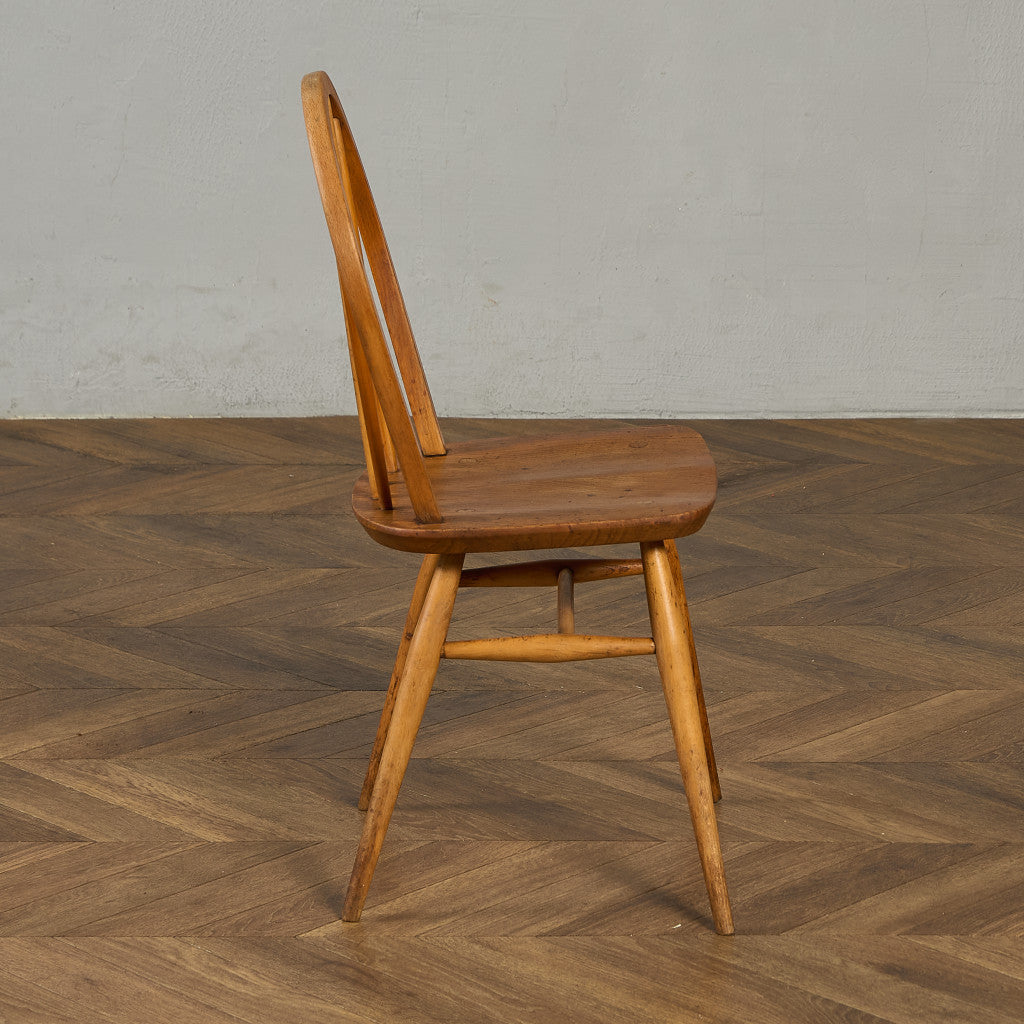 アーコール ERCOL ヴィンテージ 4本 スポーク フープバックチェア ネイビーブルーラベル #89767