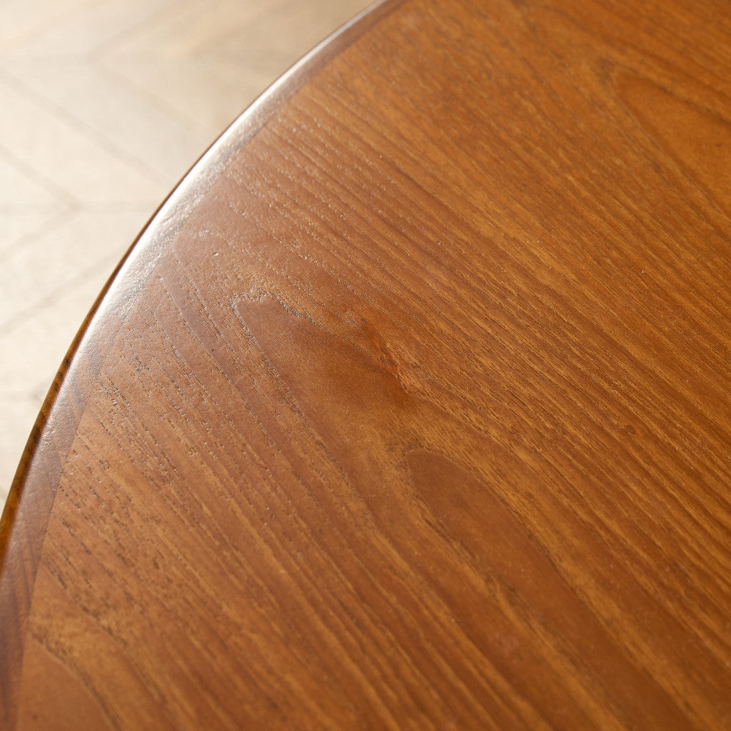 エクステンション ラウンド ダイニングテーブル 天板再塗装済み