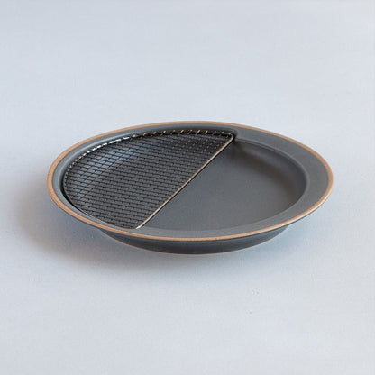 amime プレート 半月 / GRAY 黒酸化網