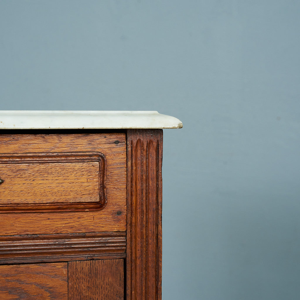 British antique marble top side cabinet #81710