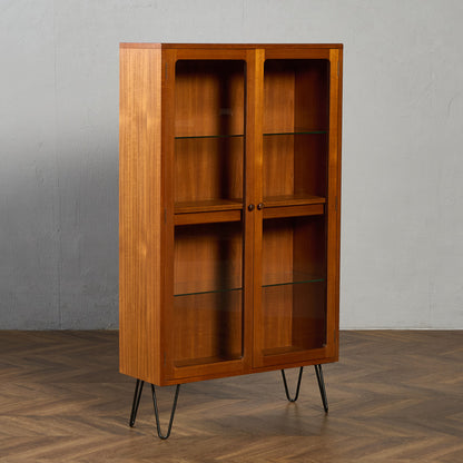 Fresco ガラス ブックケース カスタム アイアン ヘアピンレッグ