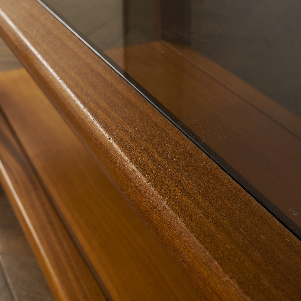 英国 ヴィンテージ スモーク ガラストップ コーヒーテーブル センターテーブル