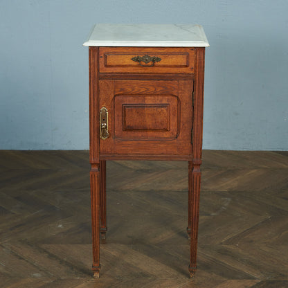 British antique marble top side cabinet #81710