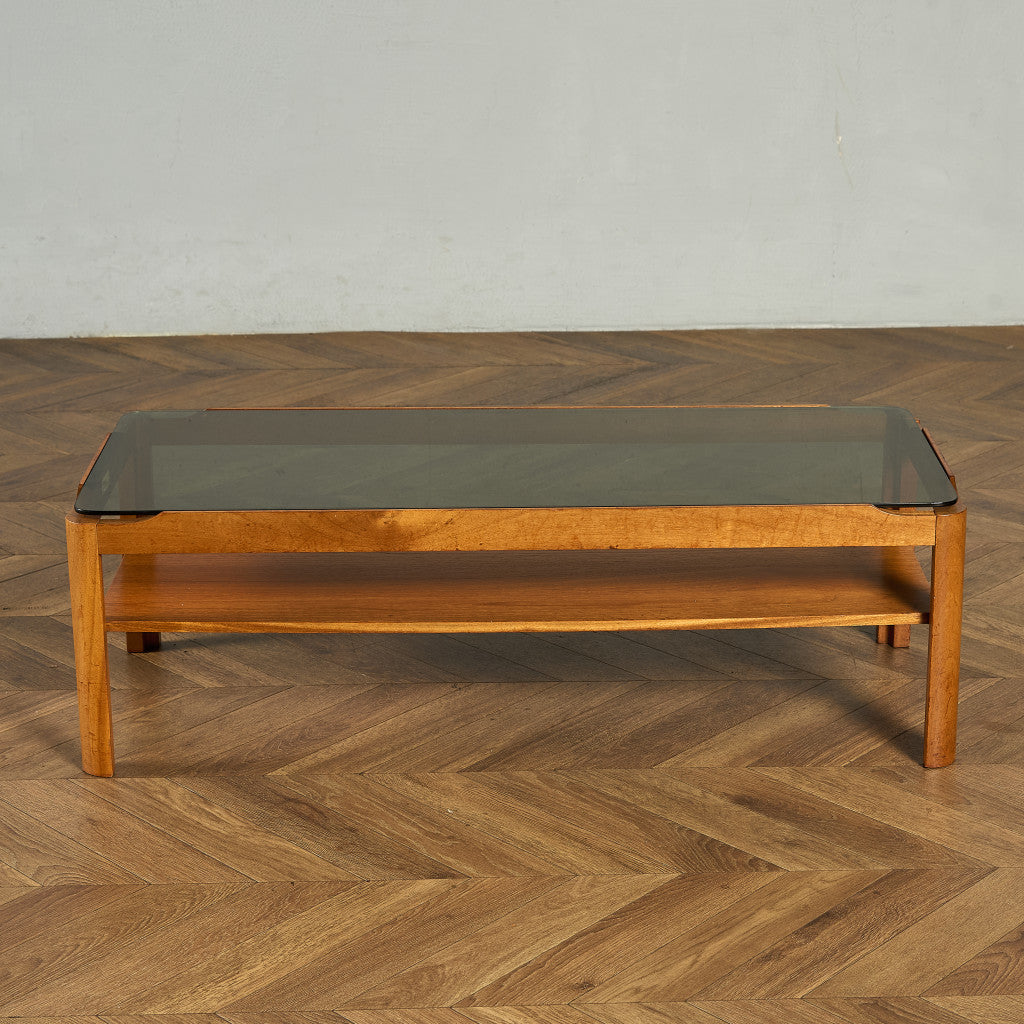 ヴィンテージ スモークガラストップ コーヒーテーブル