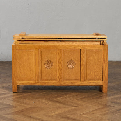 英国 クラシック オーク材 ブランケットボックス