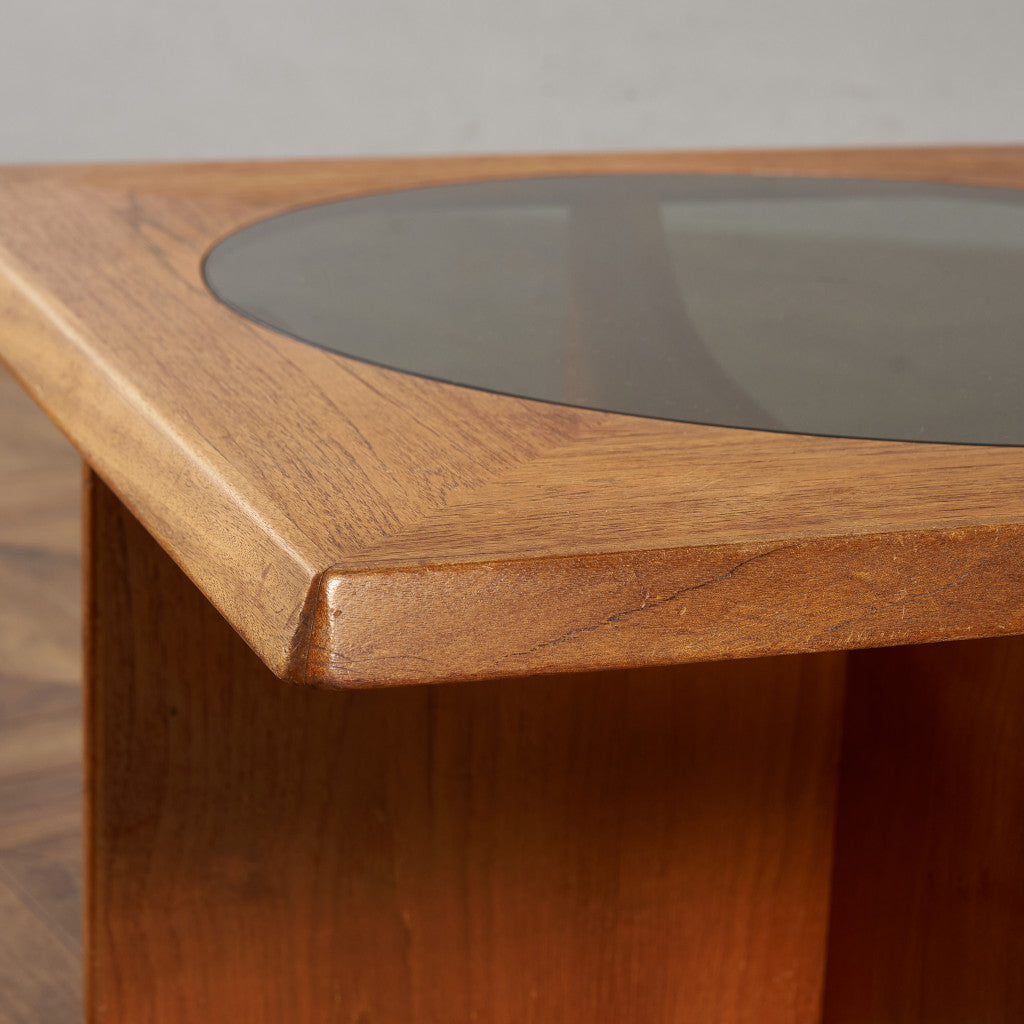 ヴィンテージ スツール付き ガラストップ センターテーブル