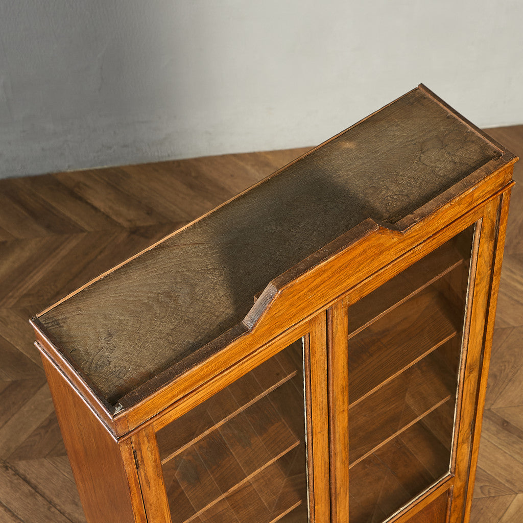 英国 クラシック オーク材 ブックケース 食器棚